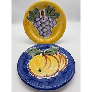 Vintage 1994 Tabletops Unlimited Fruita De Roma Dinner Plates Set of 2
